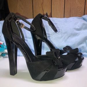 Black Bow Heels Stilettos
